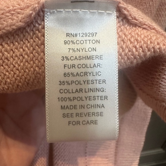 NWOT - IMAN Pullover Cotton/Cashmere Blend Faux Fur Detached Collar Poncho - Picture 7 of 7